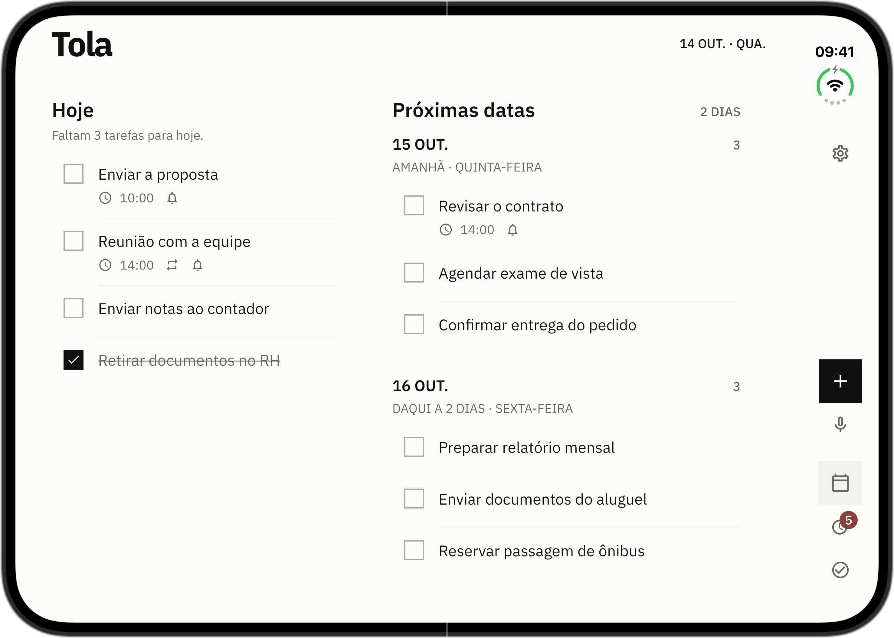 Tola na tela interna do iPhone Duo